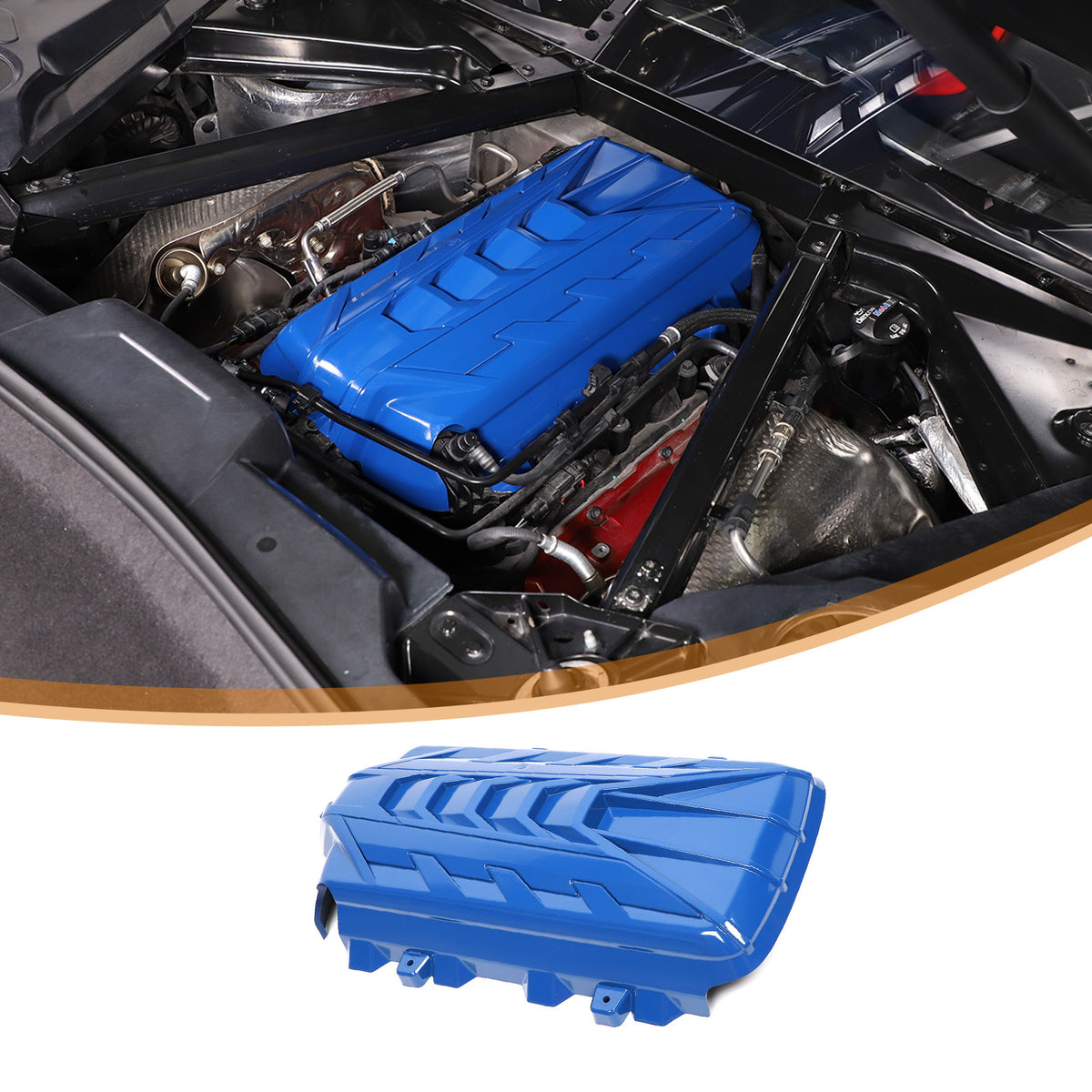 Blue Engine Hood Panel Trim Cover For Corvette C8 2020-26 US 12
