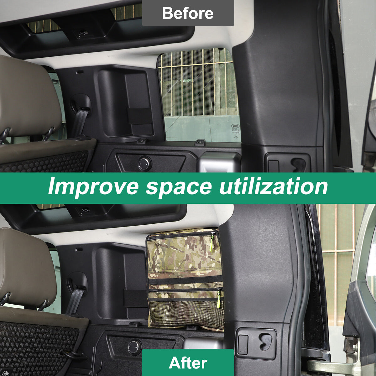 Camouflage Rear Trunk Side Window Storage Bag Tray For LR Defender 110 L663 20+ 22