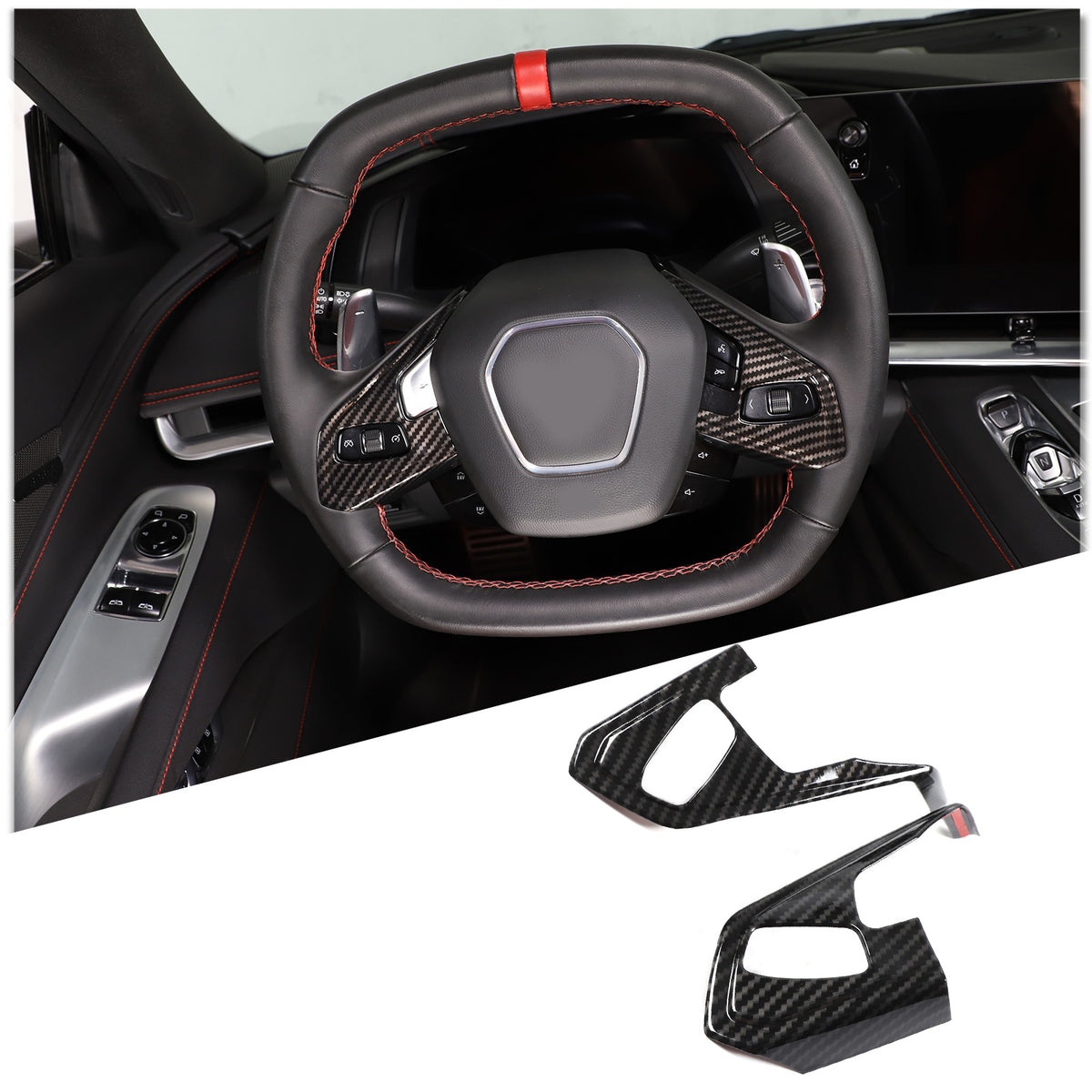 Carbon Fiber ABS Interior Full Decor Cover Trim Kit For Corvette C8 2020-2025 - Styles 1-5 31