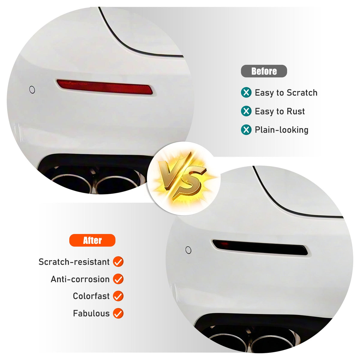 Smoked Black Rear Fog Tail Light Lamp Cover Trim For Maserati Ghibli 18-23 US 6