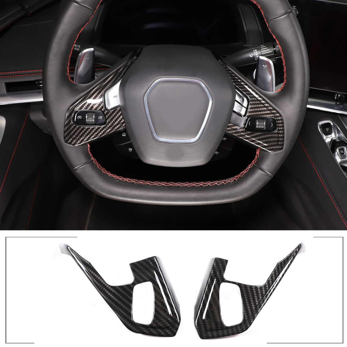 Carbon Fiber ABS Interior Full Decor Cover Trim Kit For Corvette C8 2020-2025 - Styles 1-5 28
