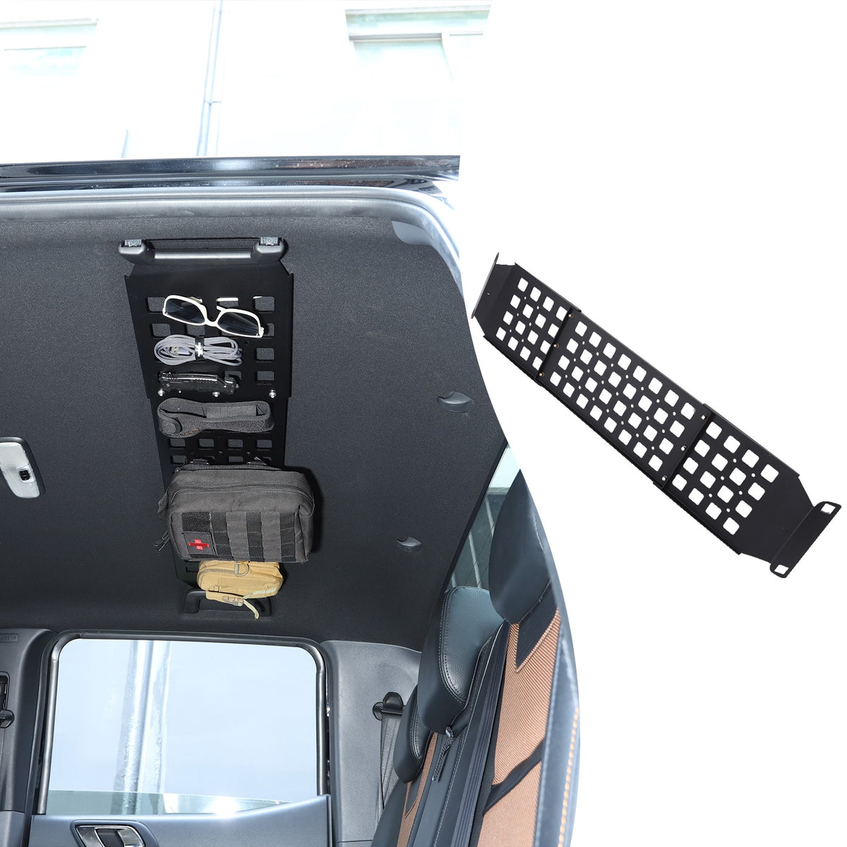 Alloy Rear Roof Hanging Storage Rack Molle Panel For Ford Ranger T6 2015-2021 7