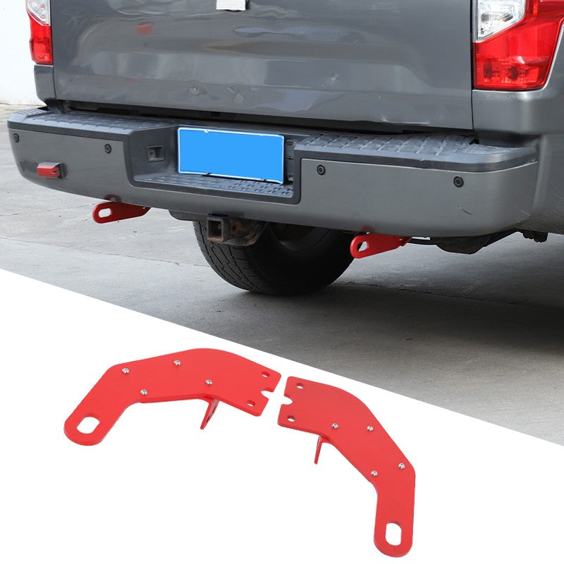 Red Steel Rear Bumper Left & Right Tow Hook Rescue For Nissan Titan 2016-23 20