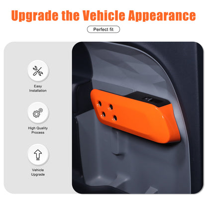Orange ABS Interior Door Handle Panel Trim For Ford Maverick 2022+ US 3