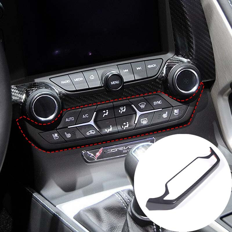 For Corvette C7 2014-2019 Real Carbon Fiber Volume Mode Button Decoration Frame 2