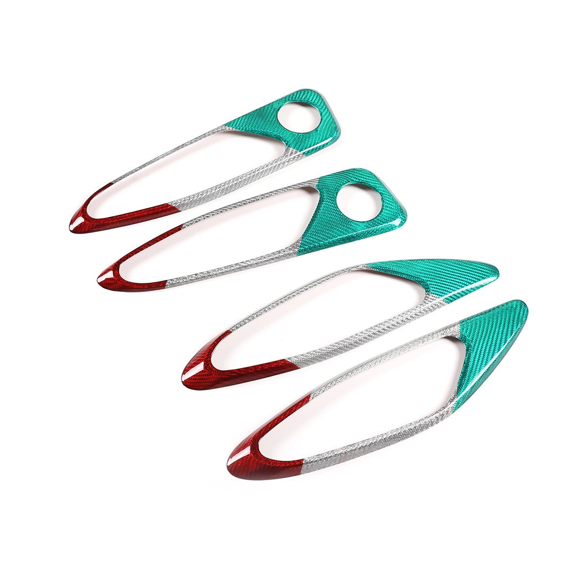 Tri-Color Real Carbon Fiber Inner Door Handle Trim For Alfa Romeo Giulia 2017-20 17