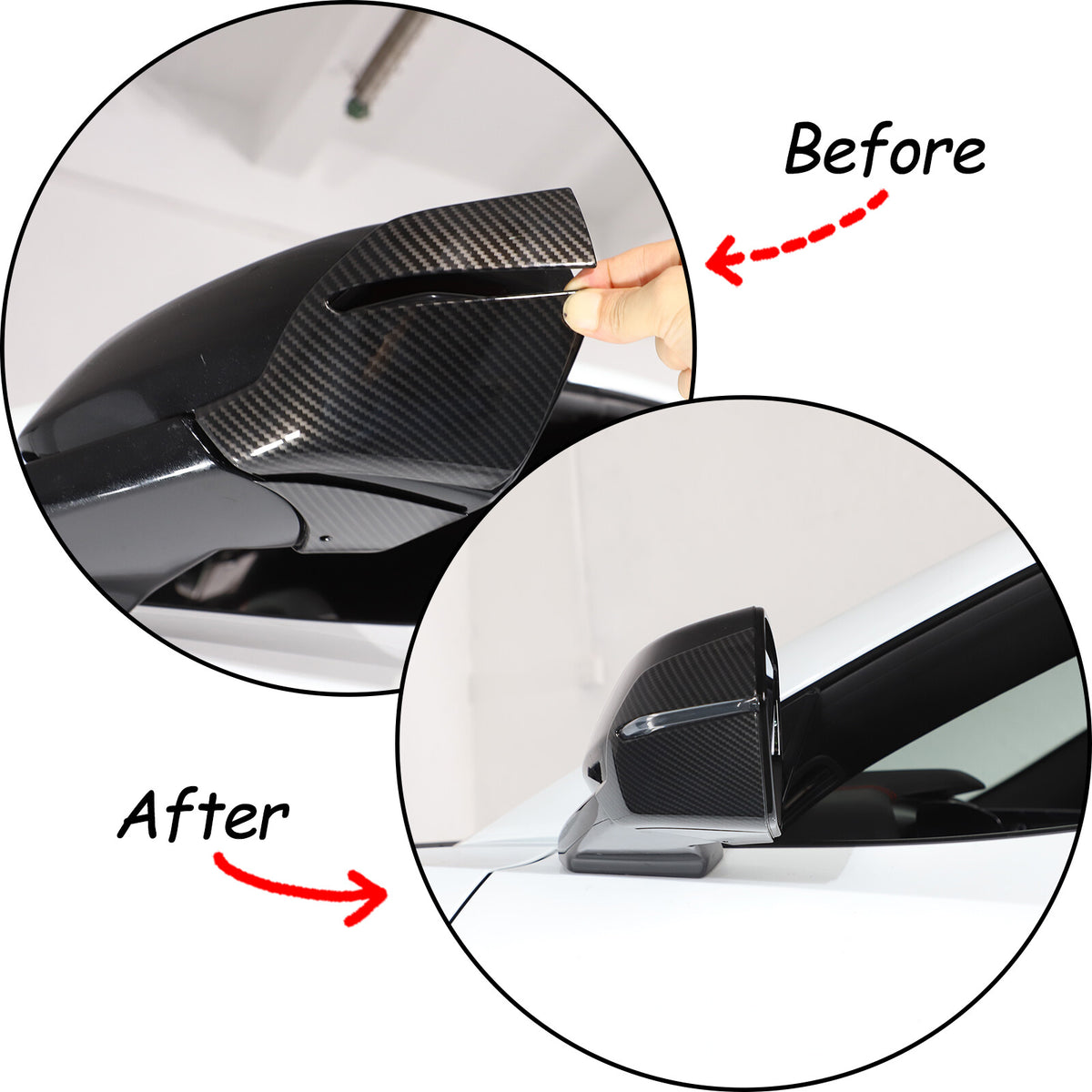 ABS Carbon Fiber rearview mirror base cover trim decor For Corvette C8 2020-2026 4