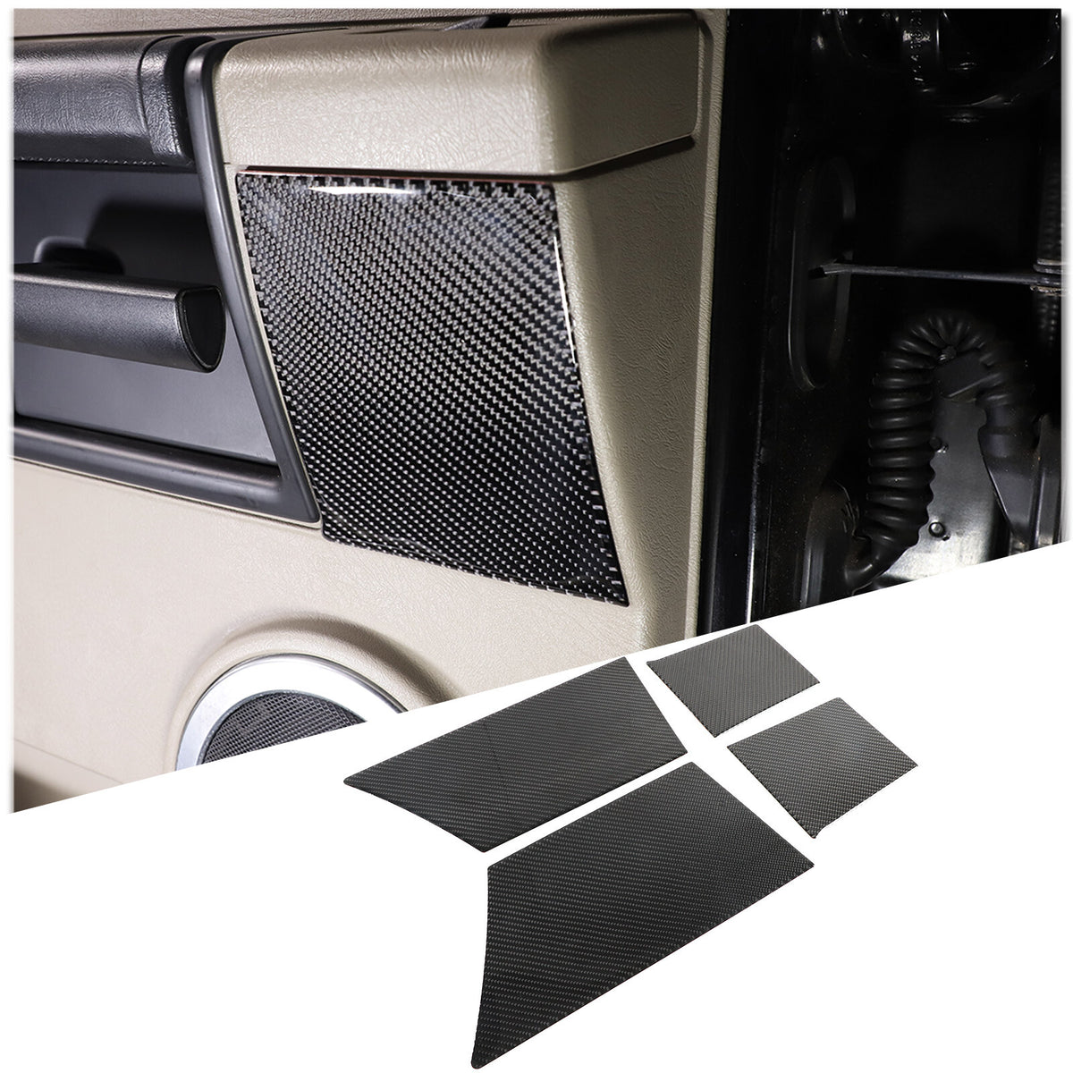 Soft Carbon Fiber Interior Door Panel Trim Stickers for Hummer H2 2003-07 US 4