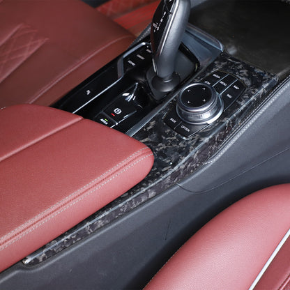 Forged Real Carbon Fiber Center Mode Knob Trim Cover For BMW 5 Series G30 18-22 12