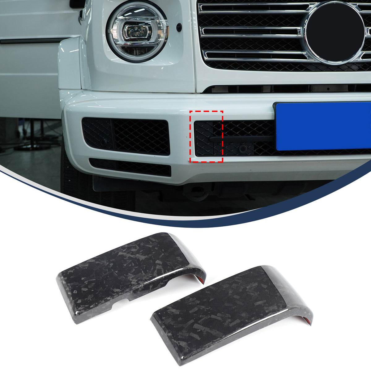 Forged Real Carbon Fiber Front Bumper Cover Trim For Benz G-Class G550 G63 19-24 2