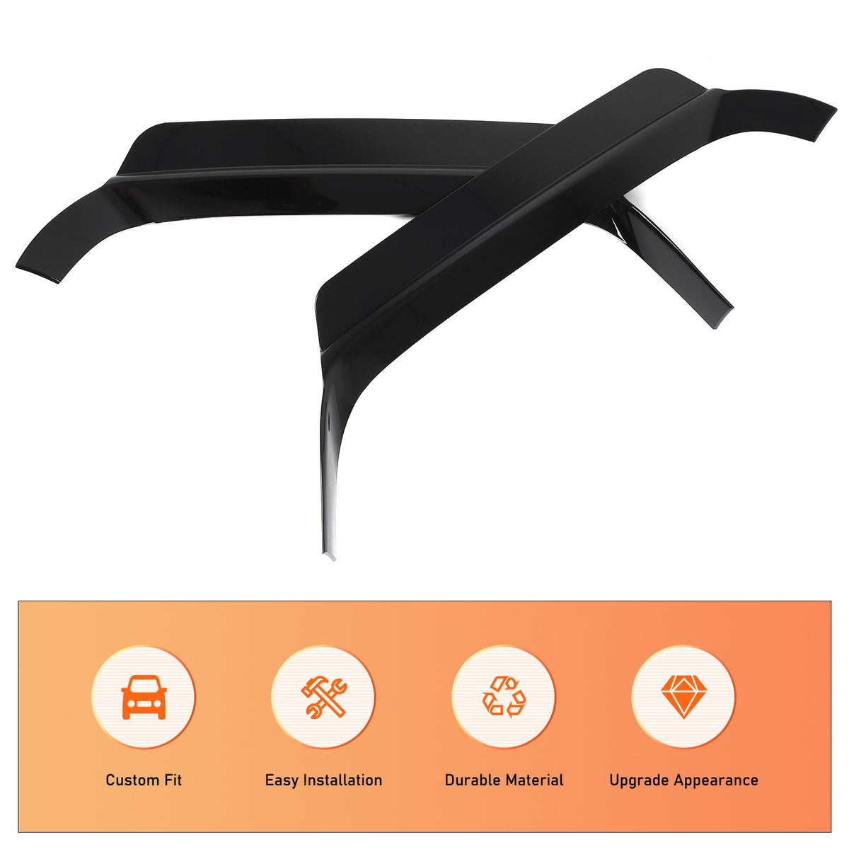 Glossy Piano Black Rear Spoiler Wing Trim Cover For Corvette C8 2LT 3LT 2020+ 7