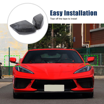 Honeycomb Real Carbon Fiber Side Mirror Cover Trim For Corvette C8 2020-2026 3