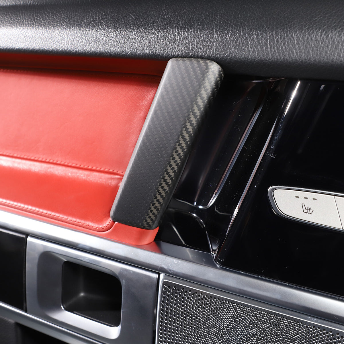 Carbon Fiber Inner Door Armrest Stripe Cover For Mercedes Benz G Class 19-20 11