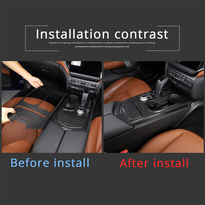 Center Control Gear Panel Trim Carbon Fiber Cover For Maserati Ghibli 2017-2023 10