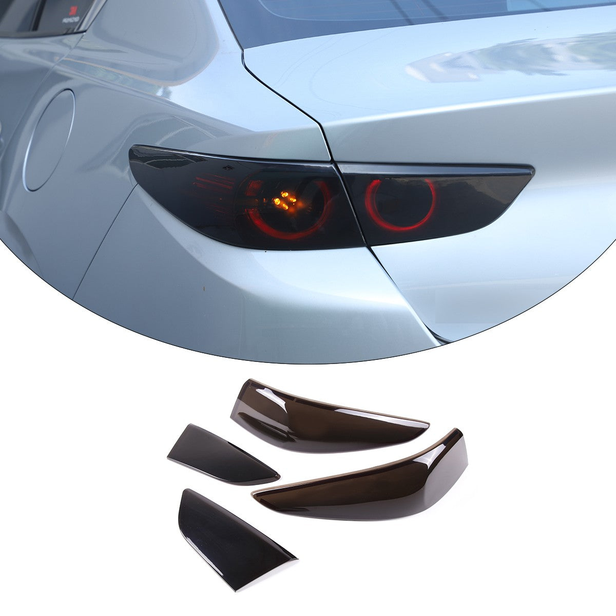 Smoked Black Tail Light Lamp Cover Guard Trim For Mazda 3 2020-21 19