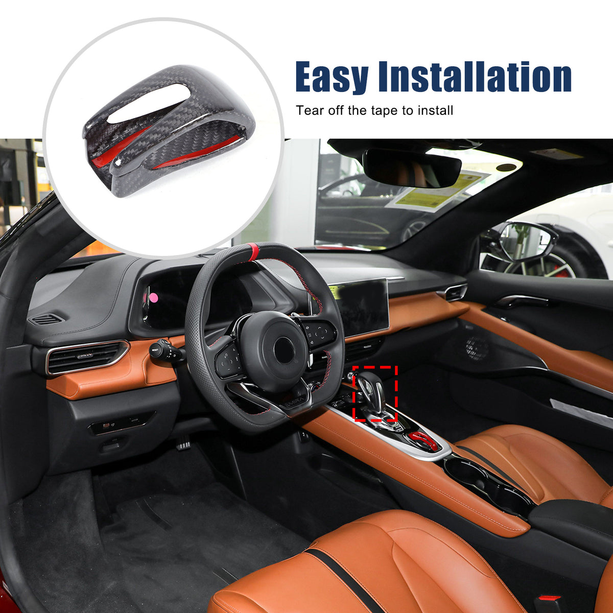 Real Carbon Fiber Gear Shift Knob Head Cover Trim Cap For Lotus EMIRA 2022-2025 10