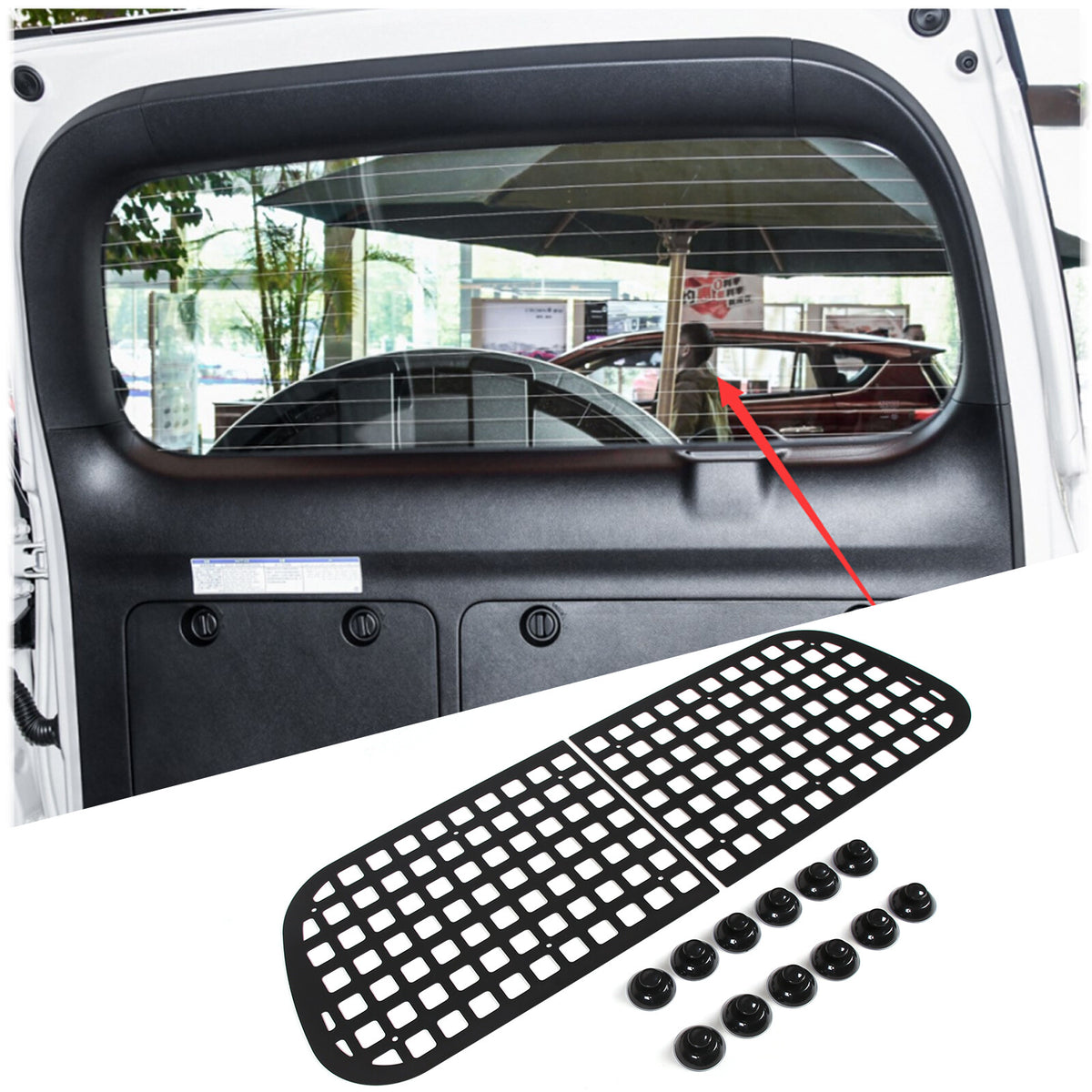Tailgate Storage Trunk Cargo Shelf Molle Panel for Land Cruiser Prado 2010-23 1