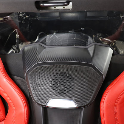 Matte Carbon Fiber Rear Speaker Top Panel Cover For C8 Corvette Coupe 1LT 20-26 11