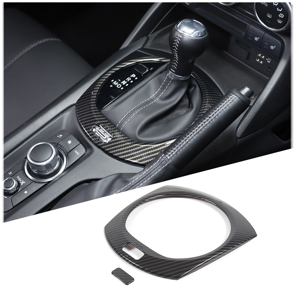 Carbon Fiber Console Full Set Interior Trim Kit For Mazda Miata MX5 MX-5 16-23 2
