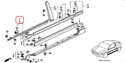 HONDA CRX EF8 EF9 SIR Genuine Front Door Window Molding Right & Left Set OEM 3