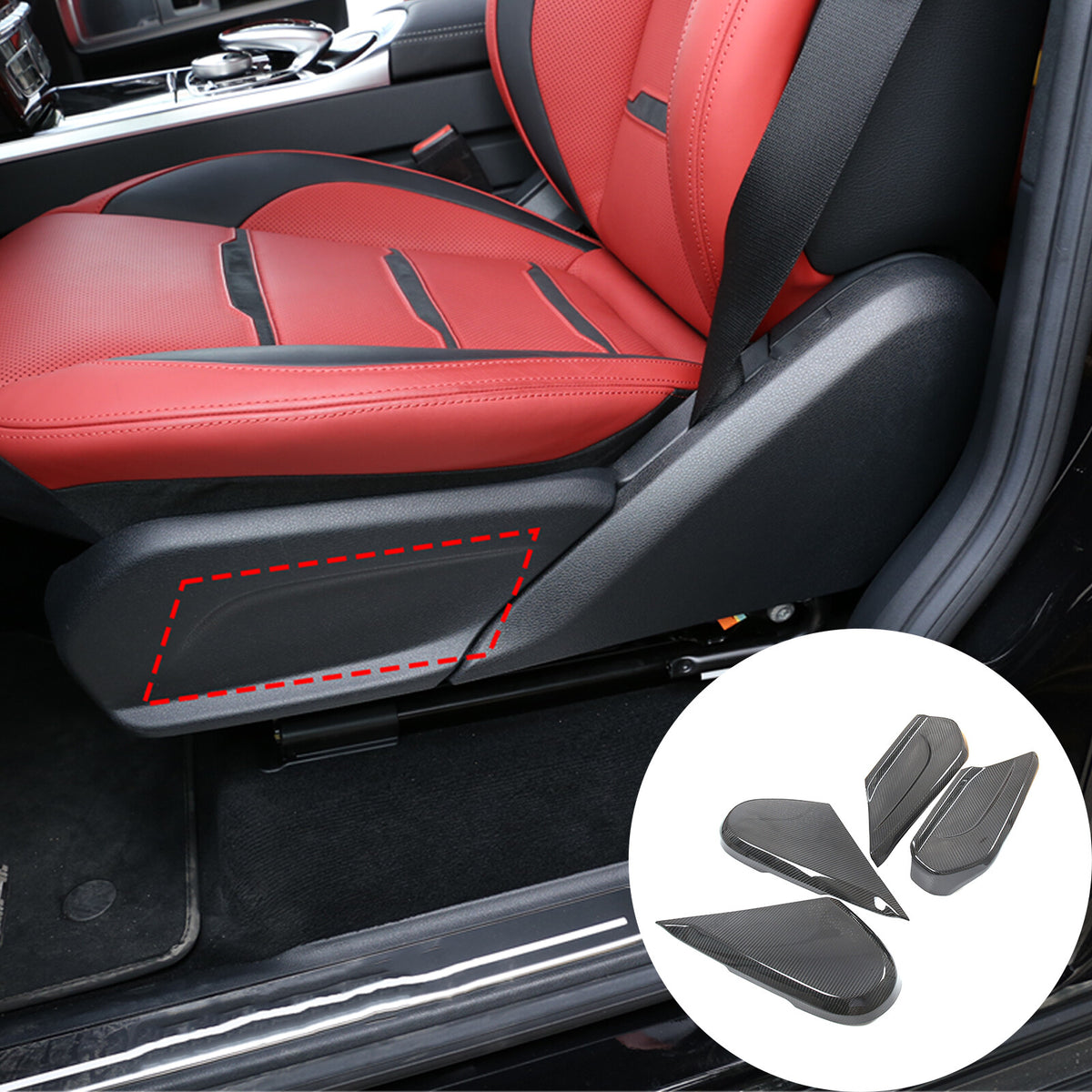 Real Carbon Fiber Front Seat Side Panels Cover Trim For Benz G Class 2019-22 US 3