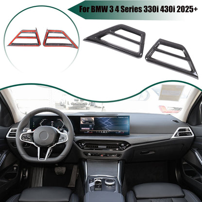 Real Carbon Fiber Side Air Vent Frame Trim For BMW 3 4 330i 430i G20 G21 25+ US 2