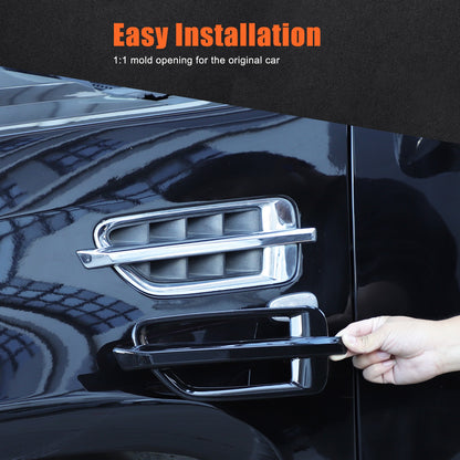 Glossy Piano Black Side Air Fender Vent Trim For Cadillac Escalade 2007-2014 20