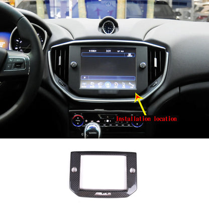 Real Carbon Fiber GPS Navigation Panel Cover Trim For Maserati Ghibli 2014-2015 2