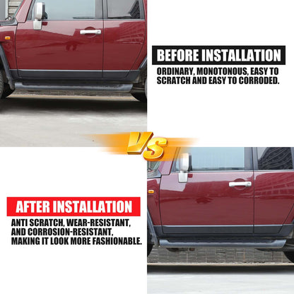 Black Alloy Car Body Door Side Molding Trim For Toyota FJ Cruiser 2007-21 17