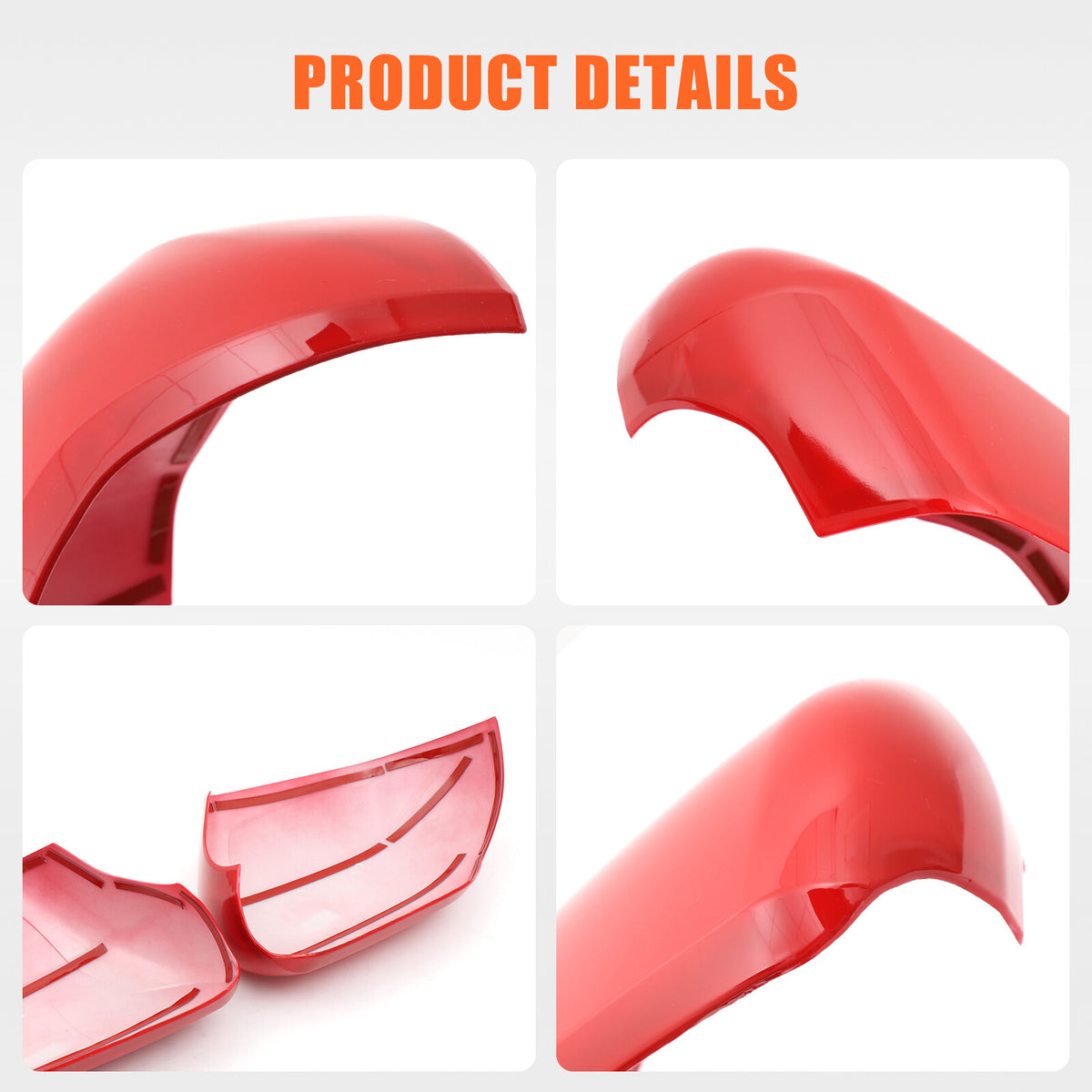 Red ABS Side Mirror Cover Trim with Turn Signal For Toyota Tundra/Sequoia 22+ US 10