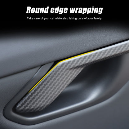 Matte Real Carbon Fiber Inner Door Handle Cover Trim For BMW 5 Series G60 2024+ 15