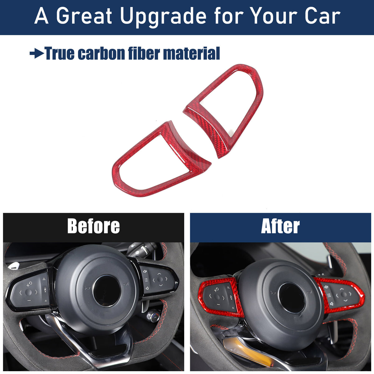 Red Real Carbon Fiber Interior Exterior Conosle Trim Cover For Lotus EMIRA 21-25 63
