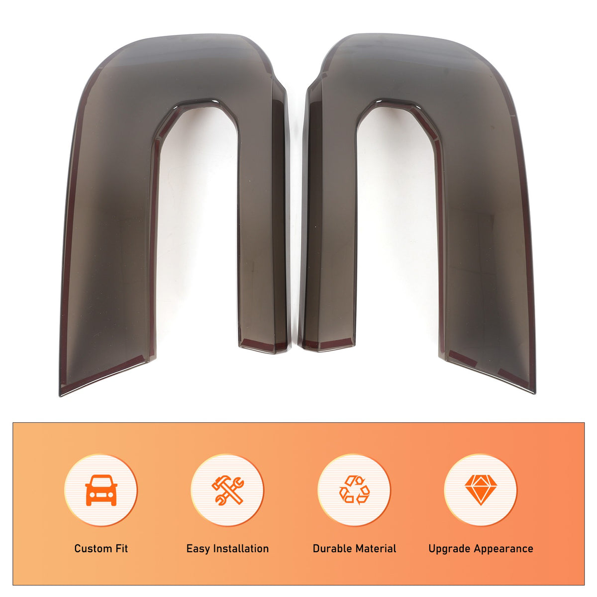 Transparent Gray Smoked Front Headlight Cover Trim For Ford Maverick 2022-2024 3