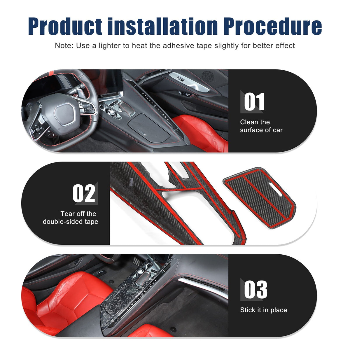 Forged Real Carbon Fiber Center Gear Shift Panel Trim For Corvette C8 2020+ 5