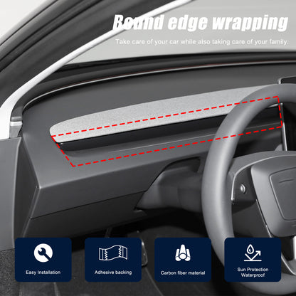 Real Dry Carbon Fiber Center Console Interior Trim Cover For Tesla Model 3 2023+ 22