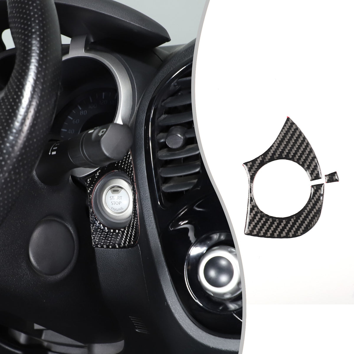 Soft Carbon Fiber Interior Center Console trim Sticker For Nissan Juke 2011-2019 238