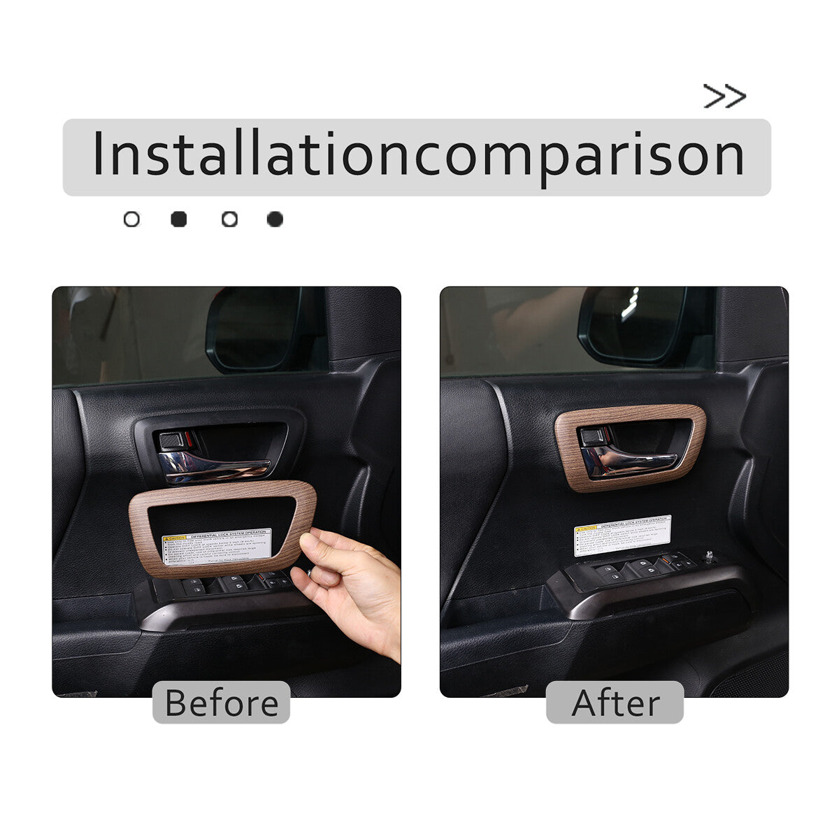 Wood Grain Interior Center Console Cover Trim For Toyota Tacoma 2016-2023 32