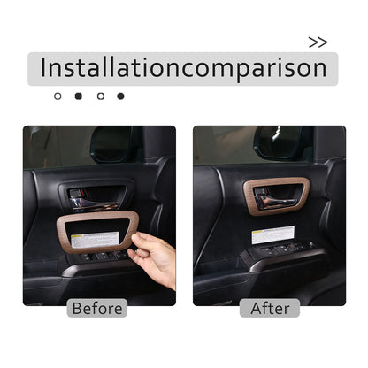 Wood Grain Interior Center Console Cover Trim For Toyota Tacoma 2016-2023 32