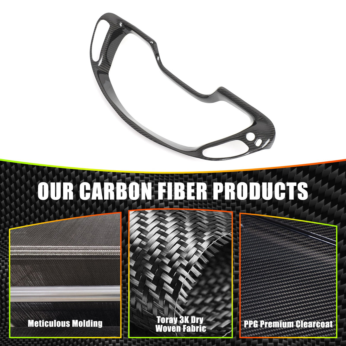 Real Carbon Fiber Instrument Panel Cover Trim Frame For Corvette C5 1998-2004 17