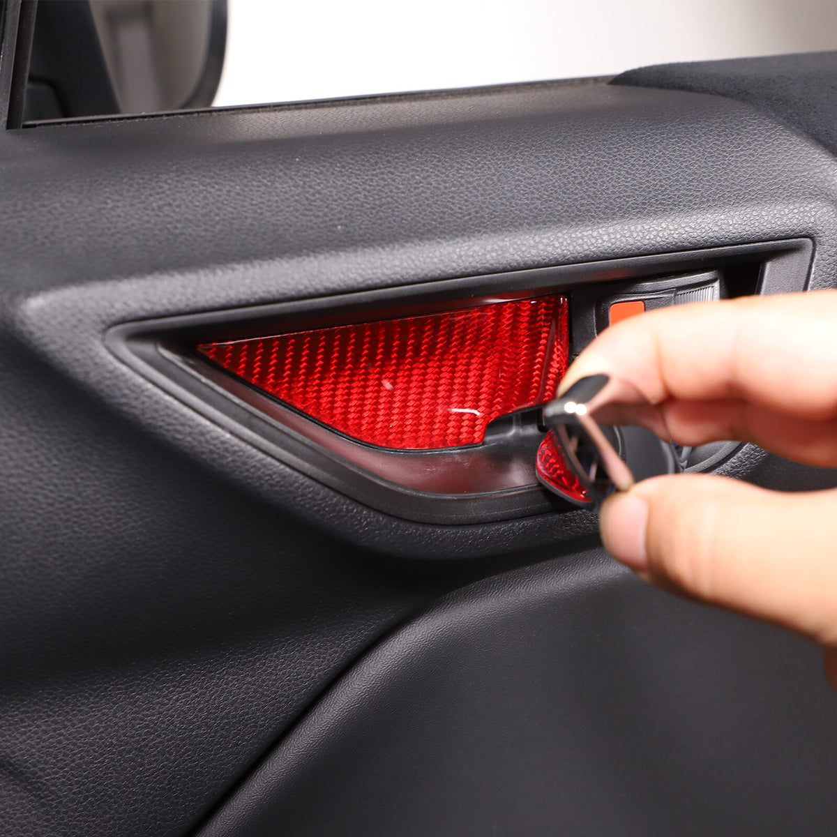 Red Real Carbon Fiber Interior Center Console Trim Set Kit For Subaru BRZ 22+ 13