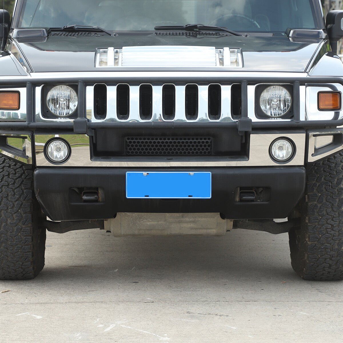 Steel Front Fog Light Decorative Cover Trim For Hummer H2 2003-09 4