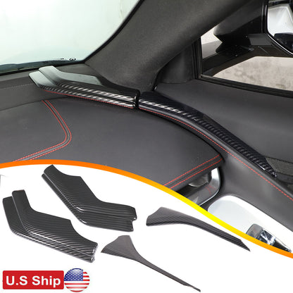 Carbon Fiber Interior Dashboard Side Panel Cover Trim For Corvette C8 2020-2026 1