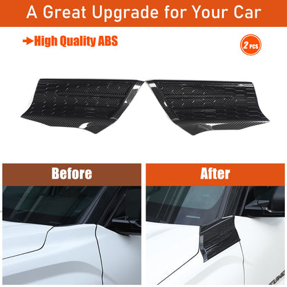 Carbon Fiber Style Fender Upper Decor Cover Trim For Toyota Tundra 2022+ 24