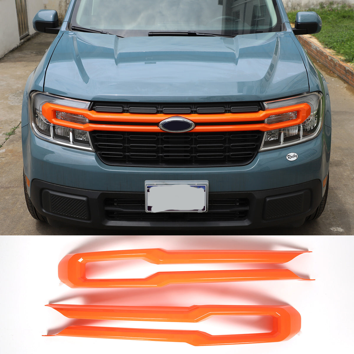 Orange Front Bumper Grille Grill Cover Moulding Trim For Ford Maverick 2022 US 2