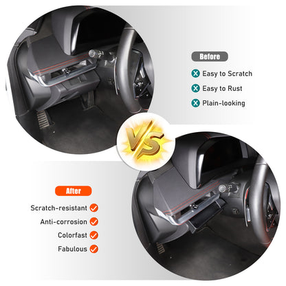 ABS Steering Wheel Left Storage Box Tray For Corvette C8 2020-26 7