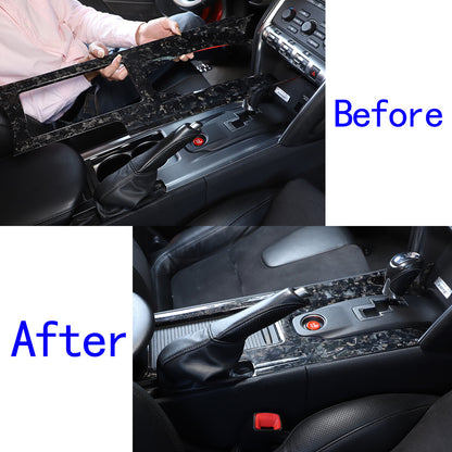 Forged Carbon Fiber Car Center Control Gear Panel Trim For Nissan GTR R35 08-16 5