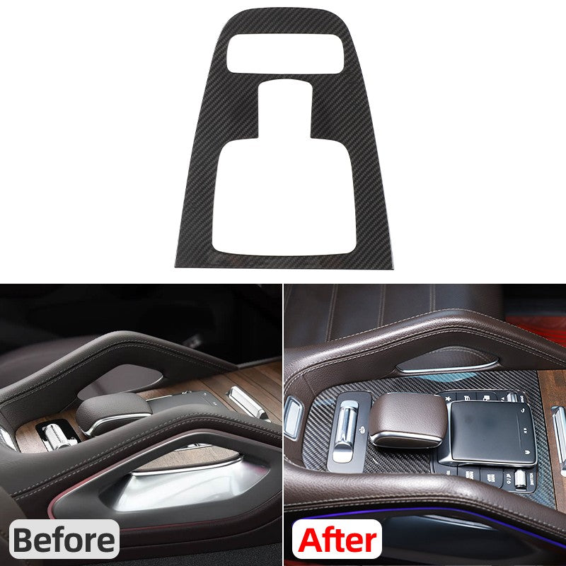 Real Carbon Fiber Gear Shift Panel Trim Cover For Benz GLE V167/GLS X167 2020+ 3