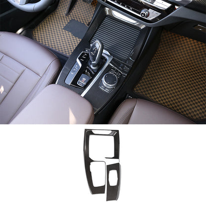 For BMW X3 G01 X4 G02 18-2021 ABS Carbon Interior Console Gear Shift Panel Trim 2