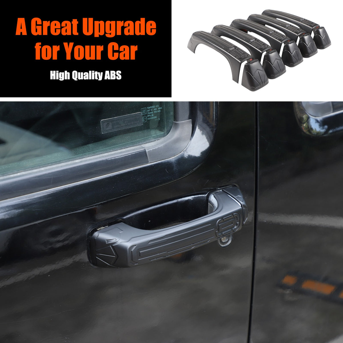 Mecha Matte Black ABS Door + Tailgate Handle Cover Trim For Hummer H3 2005-2009 13