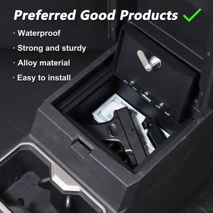 Steel Center Console Safe GUN Storage Lock Box TRAY For Toyota Tacoma 24+ US 15